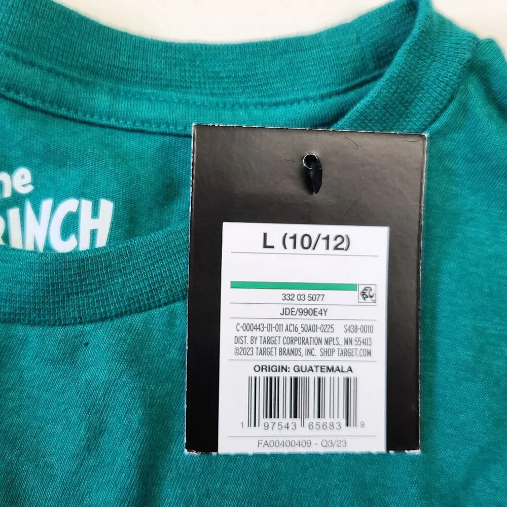 NWT Target Art Class The Grinch Roast Beast Mode Short Sleeve Tee sz L 10-12